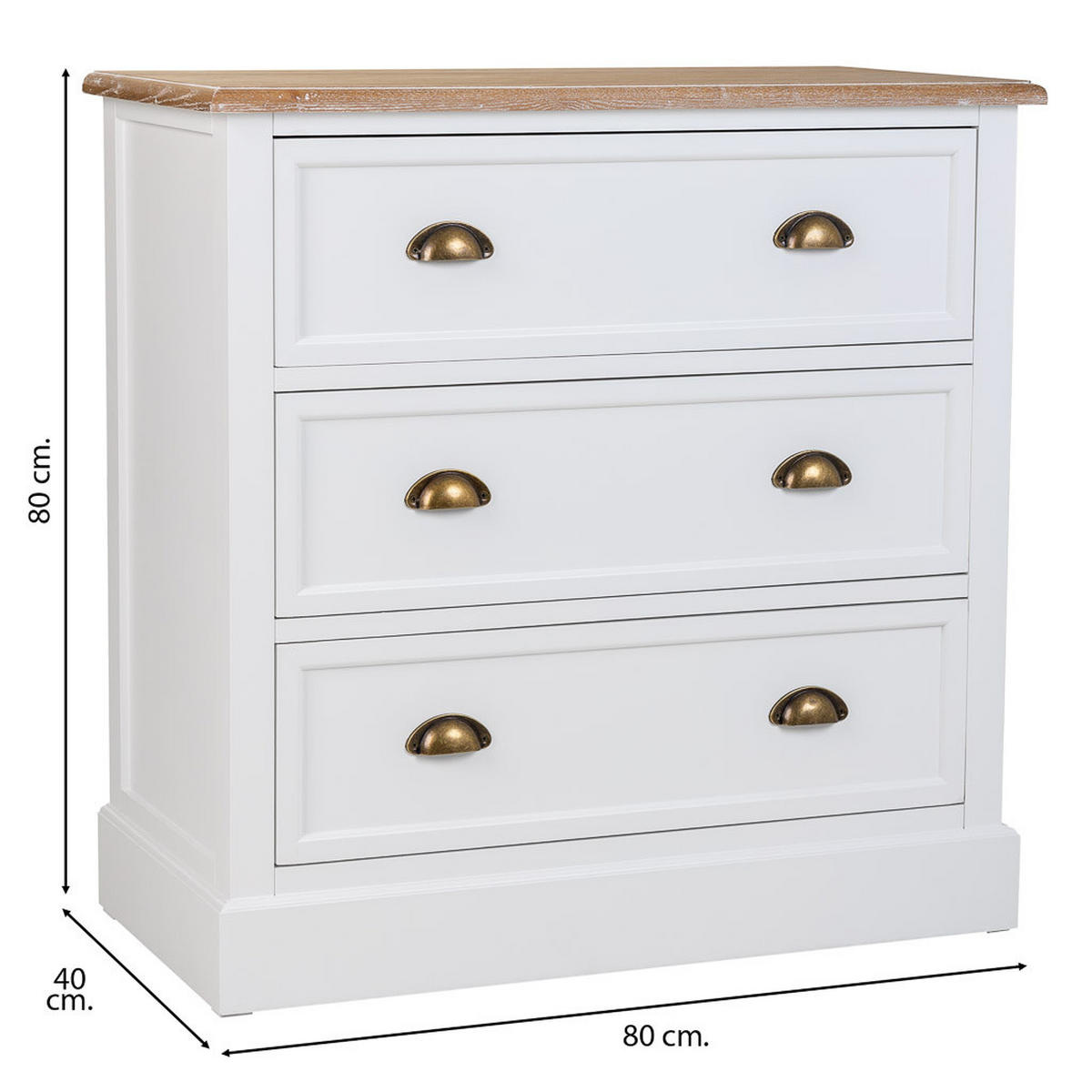 KOMMODE aus Holz, weiß, 80x40cm - Weiß, Holzwerkstoff (80/80/40cm) - Wanderlust