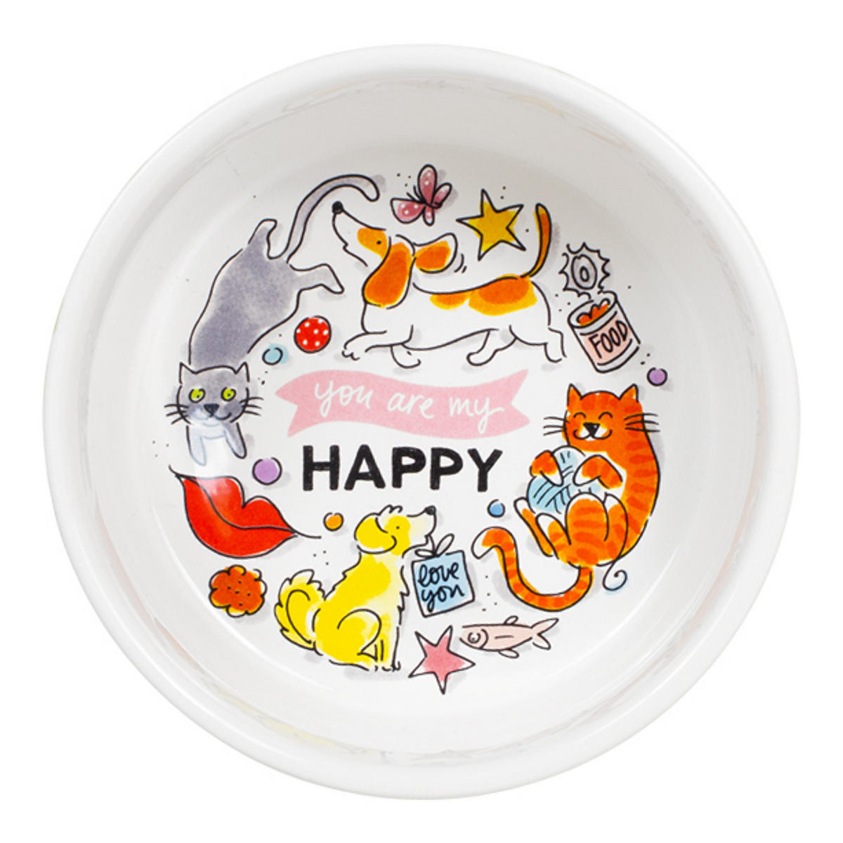 FUTTERNÄPFE Fröhliche Haustiere in Bunt - 15,5cm - Multicolor, Keramik (15.7/15.4/6.6cm) - Blond Amsterdam