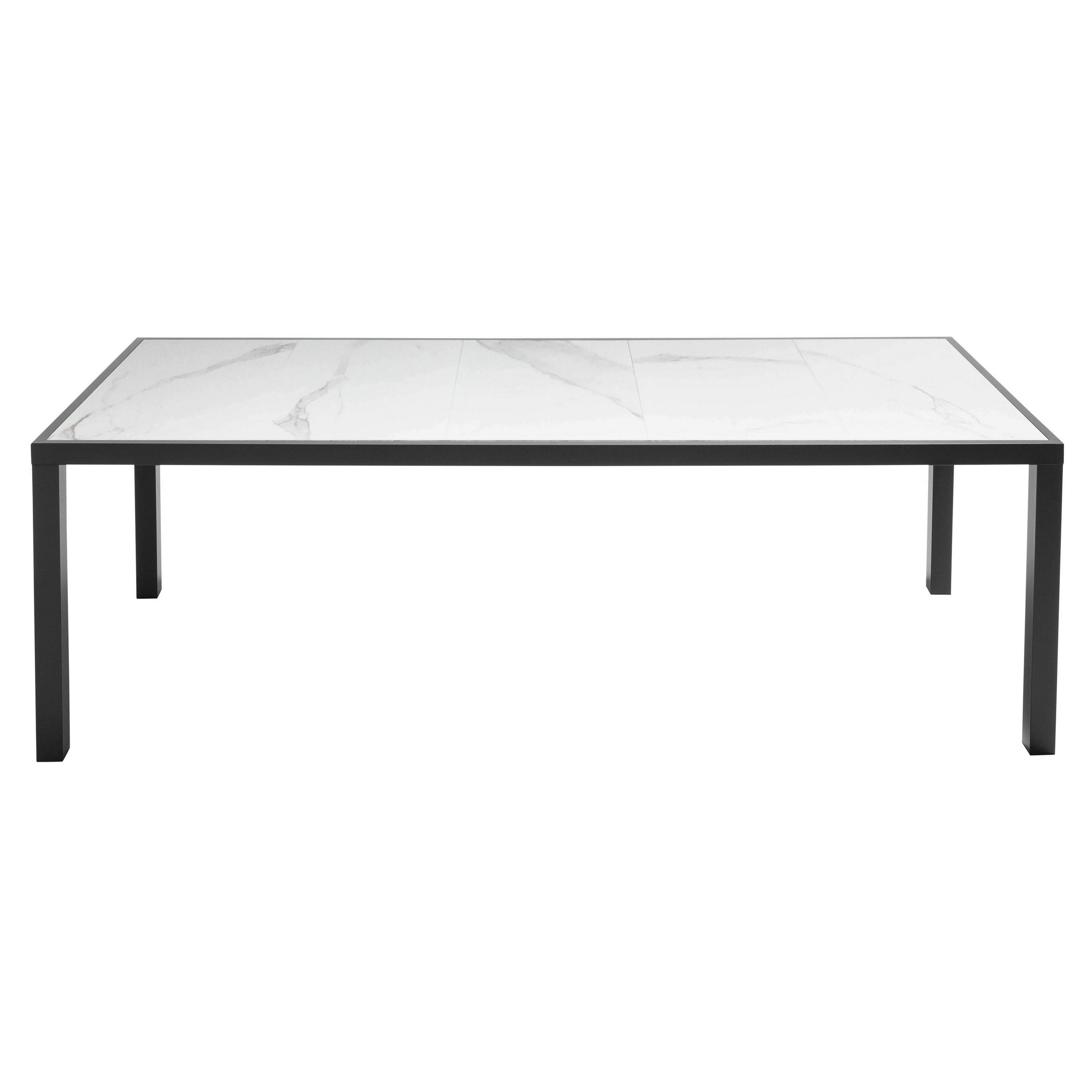 GARTENTISCH , Marmorfarbe - Weiß, Metall (230/95/74cm) - Oviala