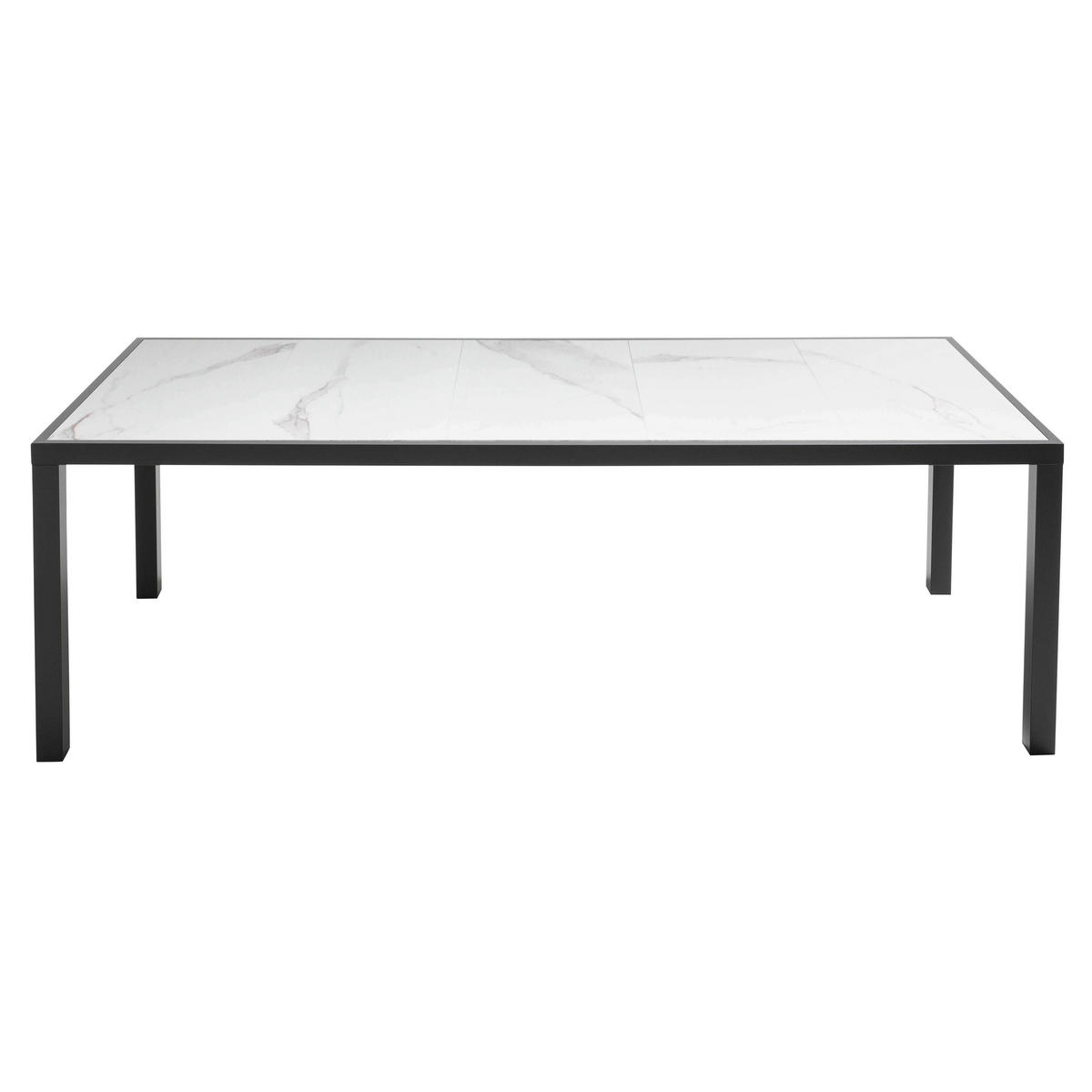 GARTENTISCH , Marmorfarbe - Weiß, Metall (230/95/74cm) - Oviala