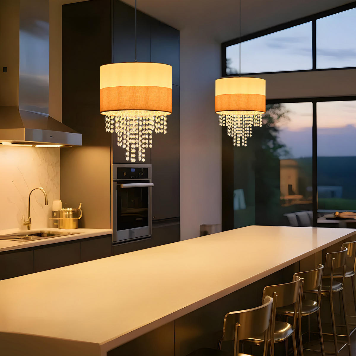 PENDELLEUCHTE Hazel 10/32/120 cm - Weiß, Metall (10/32/120cm) - ZMH