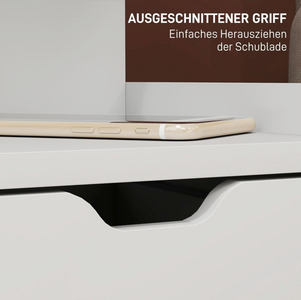 NACHTTISCH aus Holz mit 2 Schubladen & Ablage, 40/30/60 cm, Weiß - Weiß, Holz (40/60/30cm) - Redom