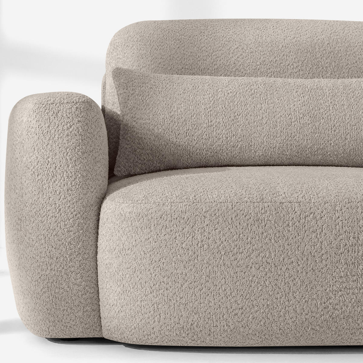 ECKSOFA rechts ELOSA - Grau, Holz/Textil (245/165cm) - KONSIMO®