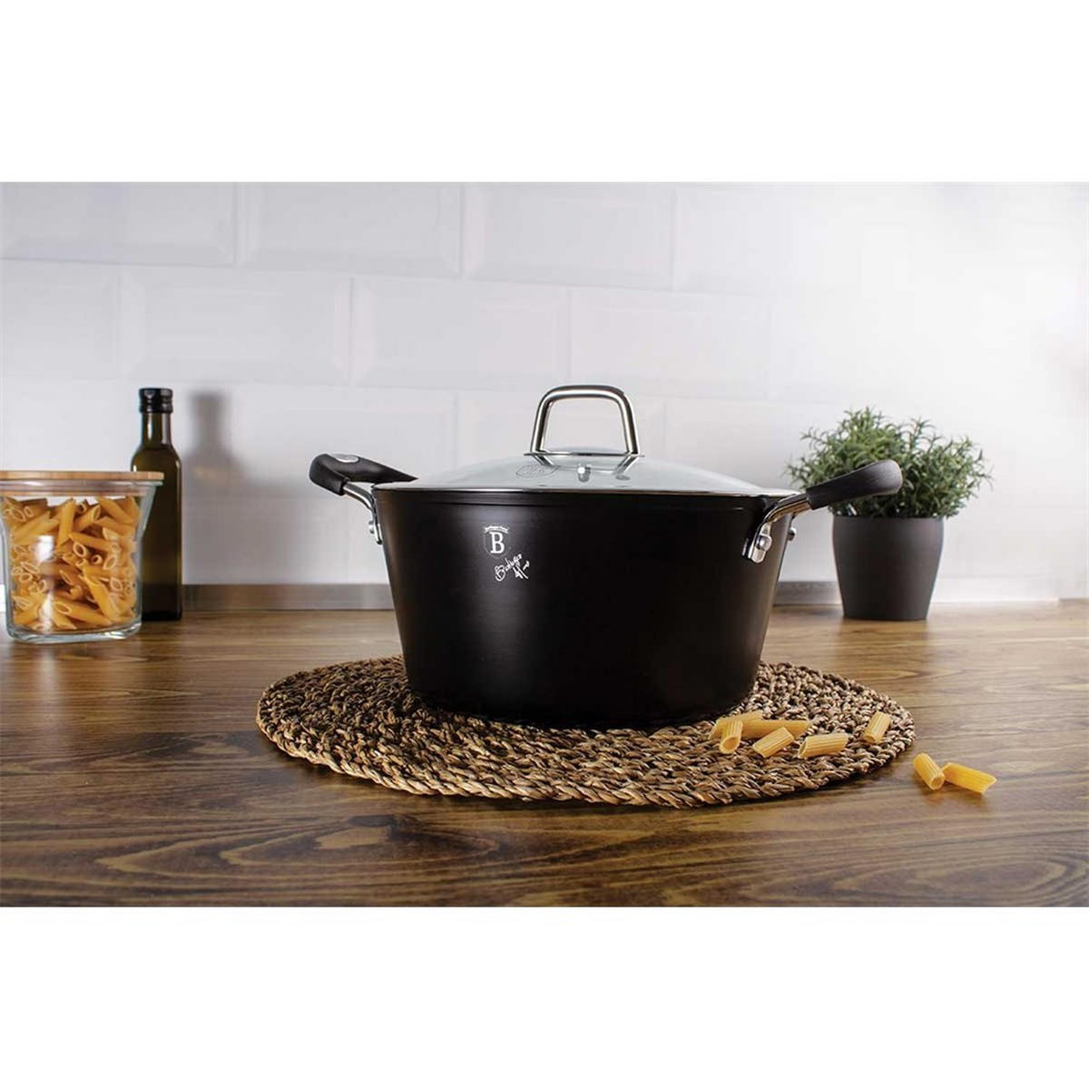 TOPF Schwarz 20/20/10.4 cm BH6122 - Schwarz, Metall (20cm) - Berlinger Haus