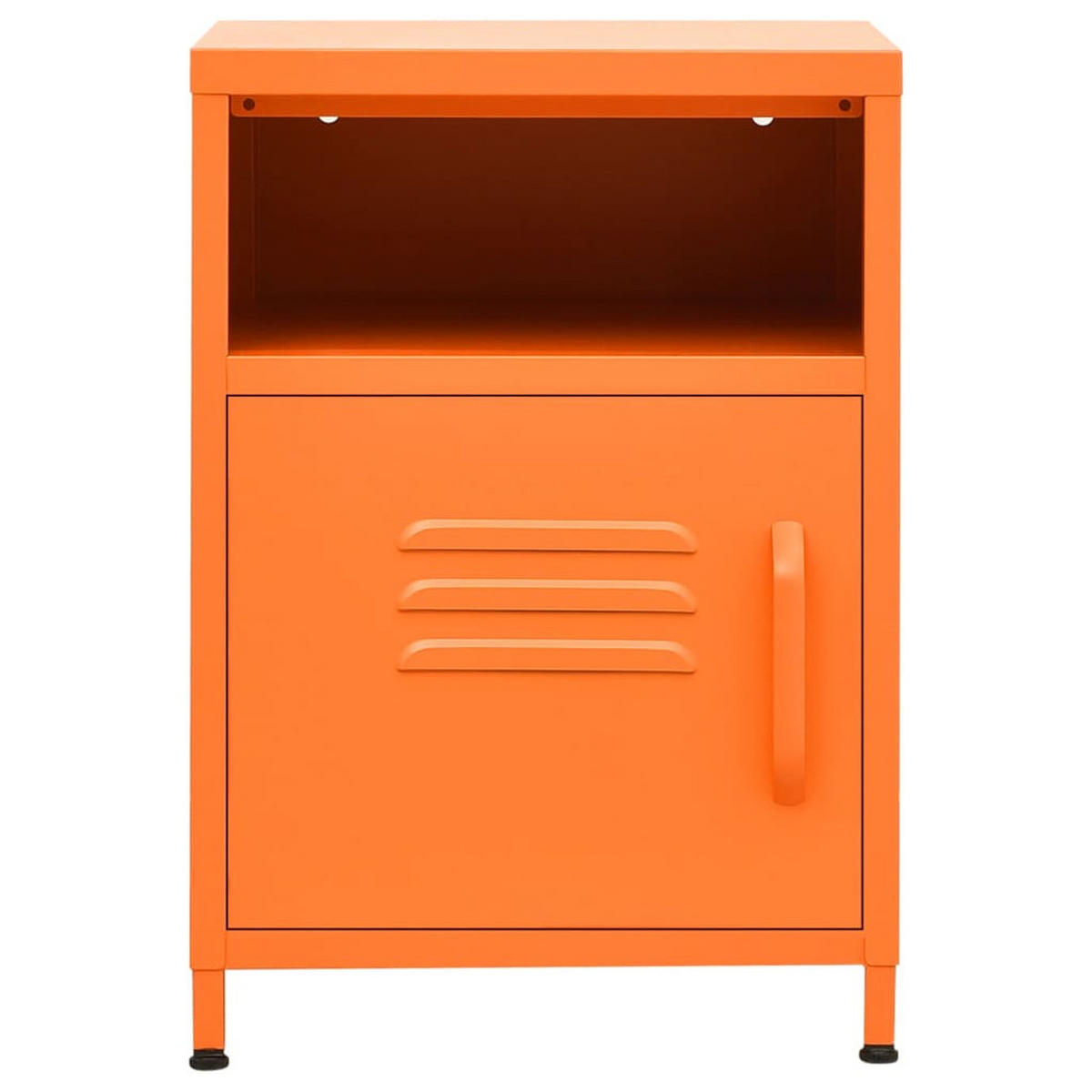 NACHTTISCH ORANGE 35X35X51 CM STAHL - Orange, Metall (35/51/35cm) - vidaXL