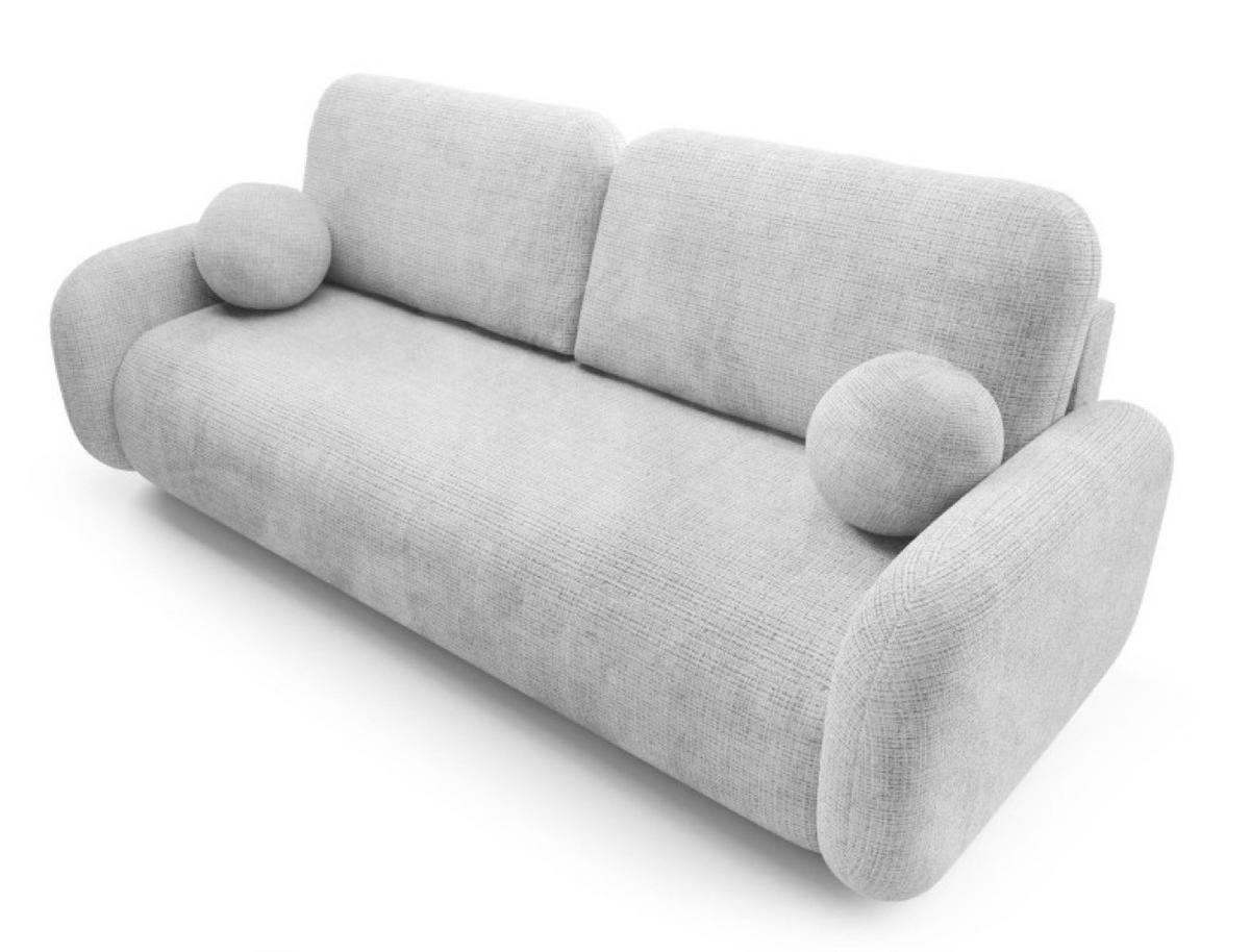 SOFA Cremona 81 LEON Mit Schlaffunktion - Hellgrau/Grau, Textil (220/90/92cm) - Sepro Meble