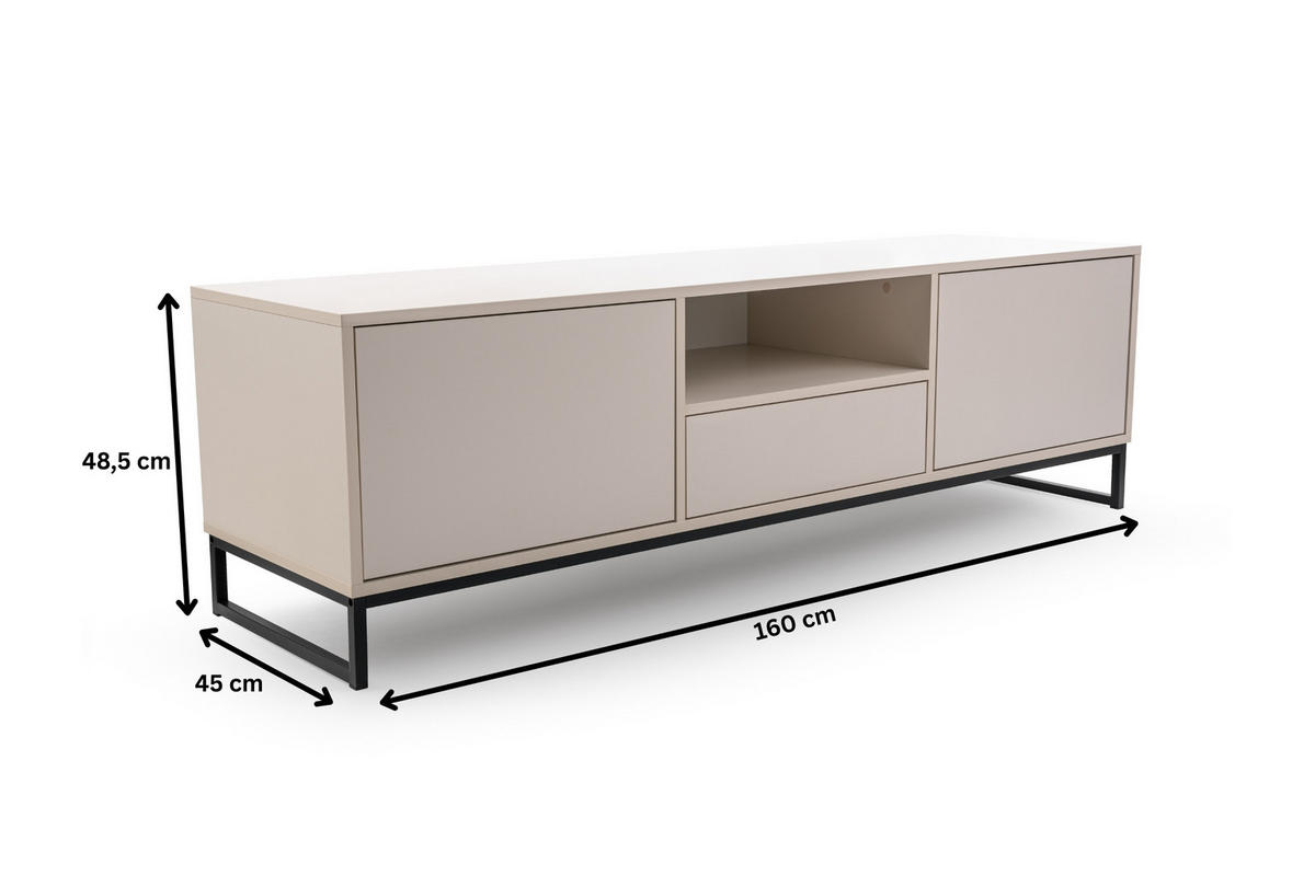 TV-LOWBOARD GENEVE 160/49/45 cm in Dunkelgrün - Dunkelgrün, Holzwerkstoff (160/49/45cm) - Deine Möbel 24