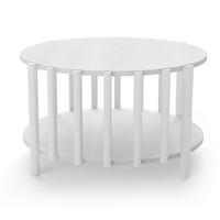 RUNDER Couchtisch Ø 70 × 40 cm – Skandinavisches, minimalistisches Design, Naturholz-Optik, Weiß - Weiß, Holzwerkstoff (70/74/40cm) - Ej. Life