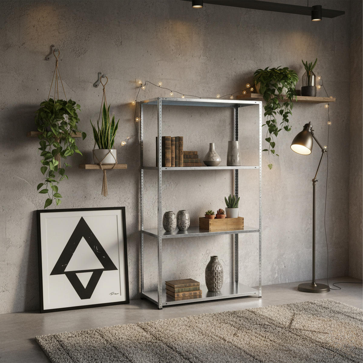 LAGERREGAL - Silberfarben, Kunststoff/Metall (75/145/30cm) - Relaxdays
