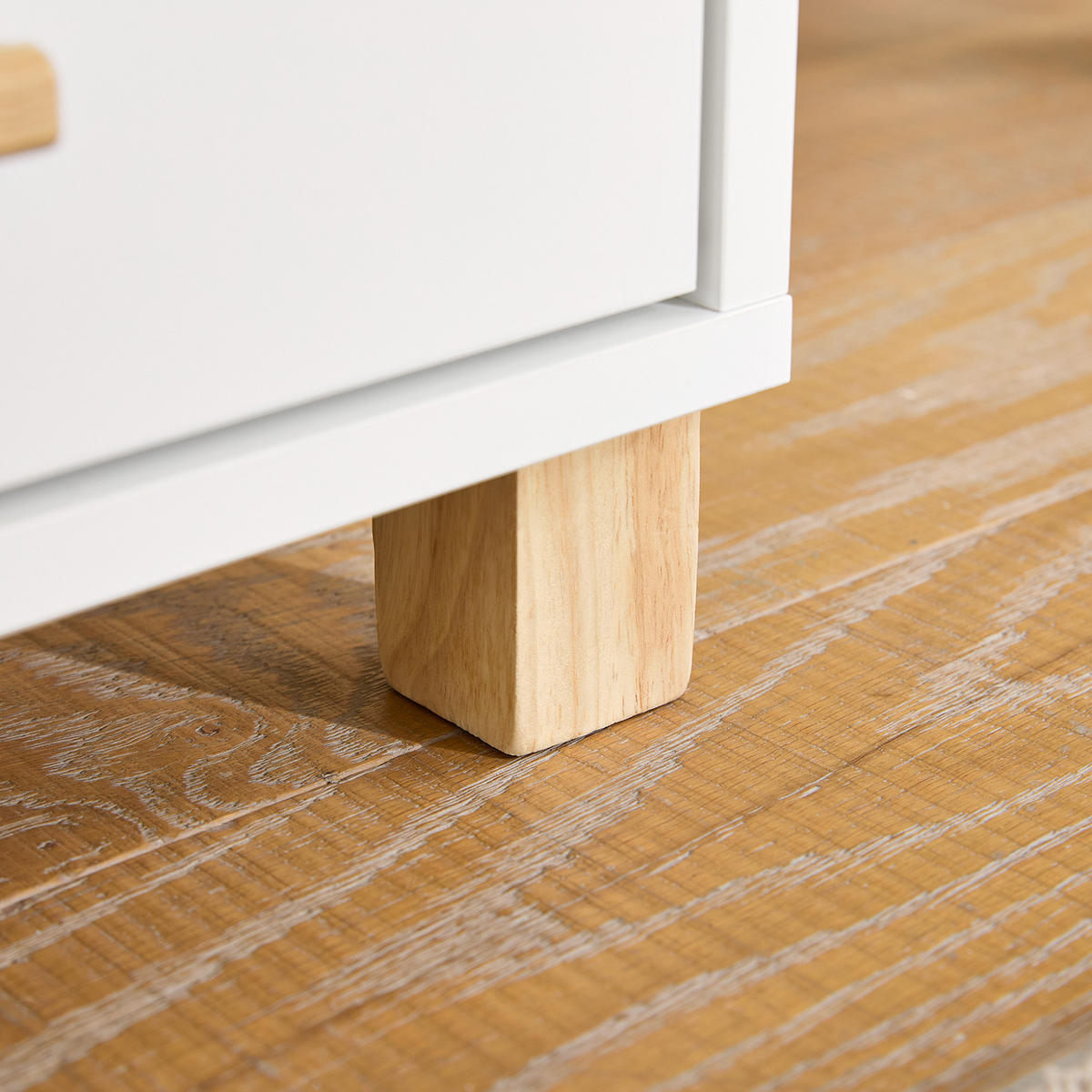 KOMMODE Weiß-Natur - Weiß/Naturfarben, Holz/Holzwerkstoff (90/75/45cm) - SoBuy