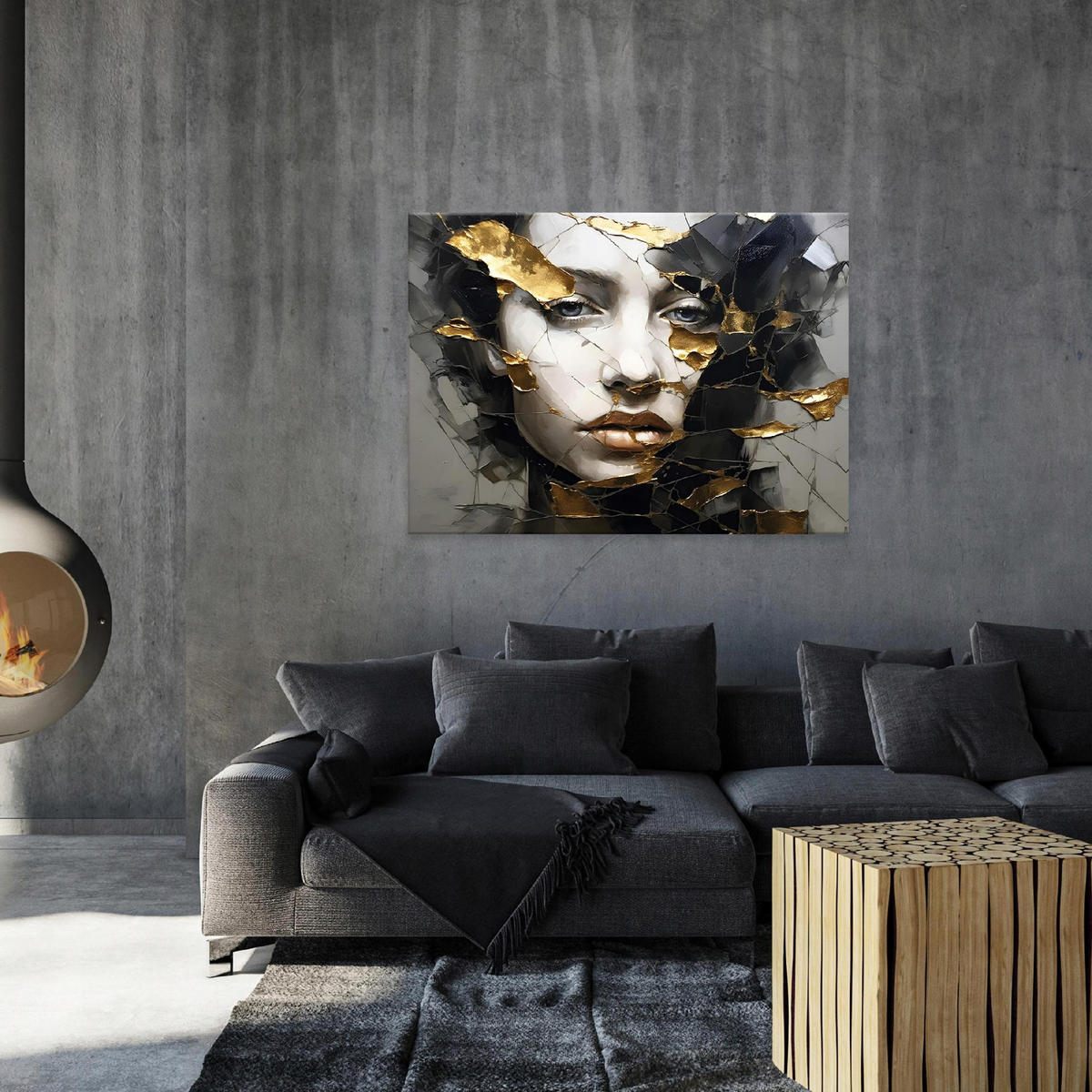 BILDER Abstrakt Frau 60x40 - Multicolor, Holzwerkstoff (60/40cm) - Wallarena