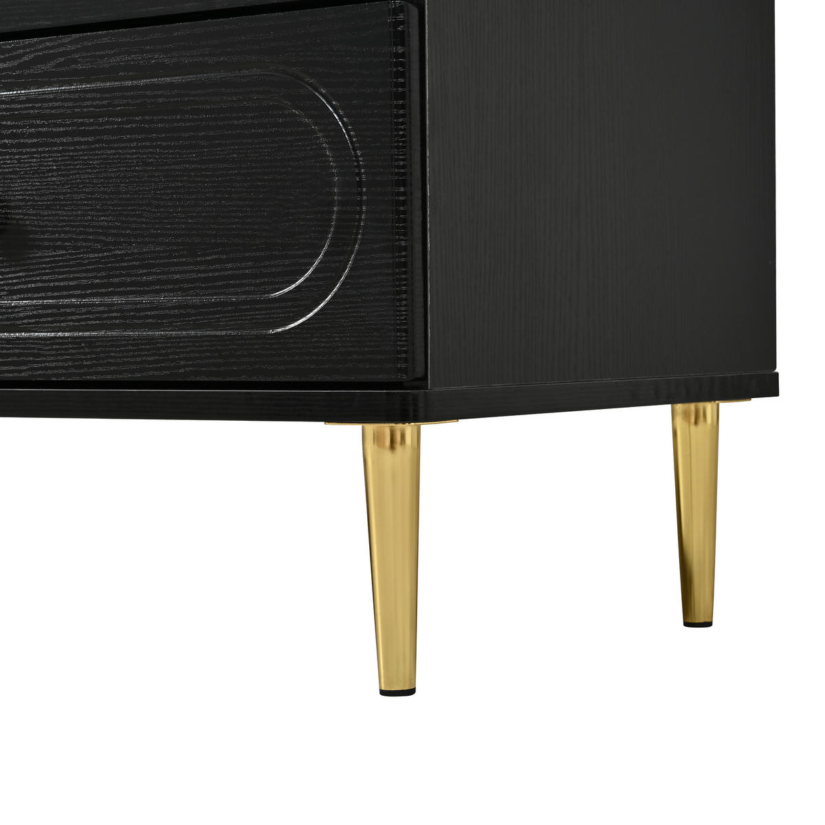 SIDEBOARD in Schwarz Aufbewahrungsschrank mit 6 Schubladen, 120 B/40 T/75 H(cm), fürs Wohn & Schlaf - Schwarz/Naturfarben, Holzwerkstoff (120/75/40cm) - STILVORA