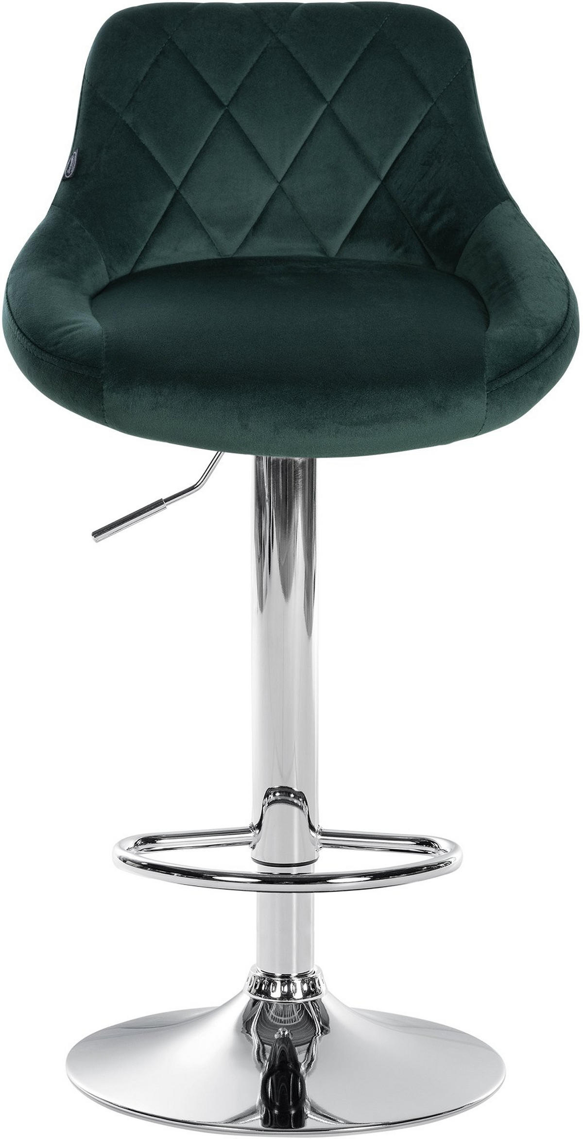BARHOCKER Stoff dunkelgrün - Chromfarben/Dunkelgrün, Textil/Metall (46/83/49cm) - CLP