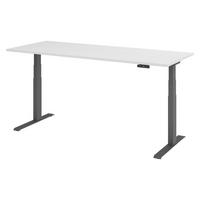 SCHREIBTISCH elektrisch XDKB 80/200/74 cm in Weiß/Graphitfarben - Graphitfarben/Weiß, Holzwerkstoff (80/200/74cm) - bümö