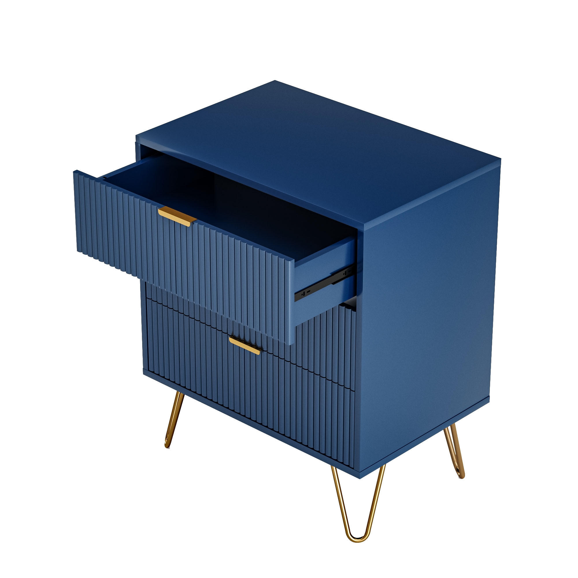 SIDEBOARD KOMMODE mit 3 Schubladen, Marineblau - Blau, Holz (40/70/60cm)