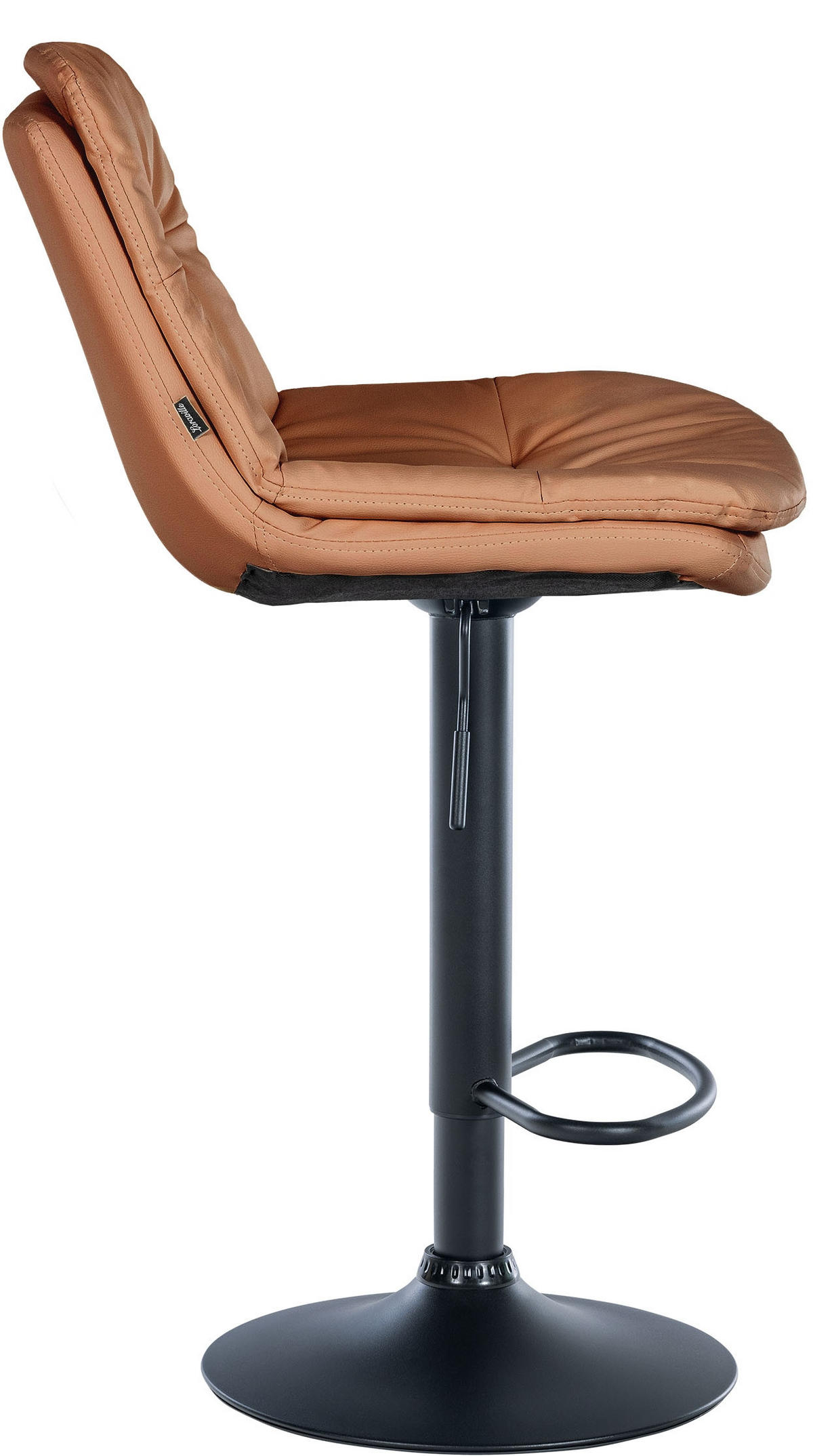 BARHOCKER Lederlook hellbraun - Hellbraun/Schwarz, Textil (46/92/54cm) - CLP