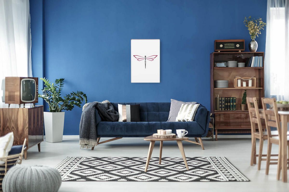 WANDBILD Rosa 40/60 cm - Pink/Schwarz, Glas (1/60cm) - KUNSTLOFT