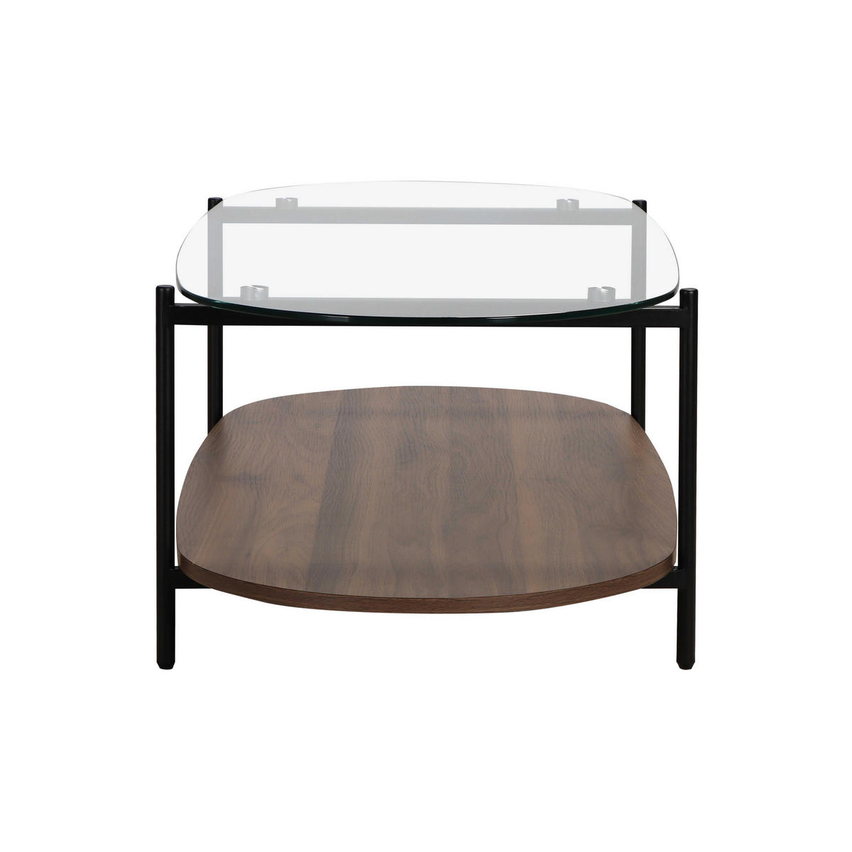 COUCHTISCH, Braun und Glas - Braun, Glas (120/55/40cm) - Oviala