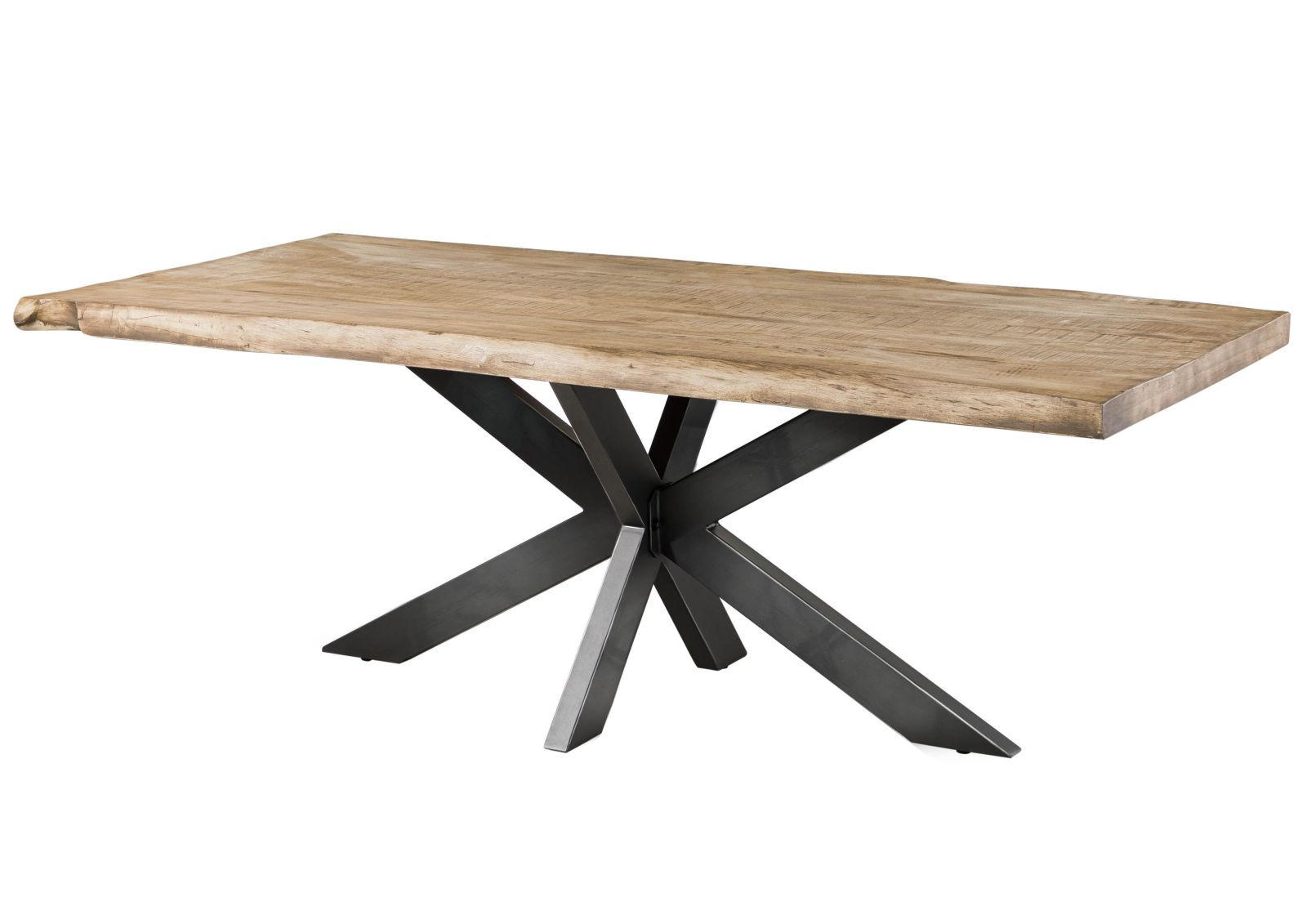 BAUMTISCH Mango 200x100x77 beige lackiert / Kreuzgestell anthrazit glänzend FREEFORM 5 - Beige, Holz (200/100/77cm) - Massivmoebel24