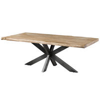 BAUMTISCH Mango 200x100x77 beige lackiert / Kreuzgestell anthrazit glänzend FREEFORM 5 - Beige, Holz (200/100/77cm) - Massivmoebel24
