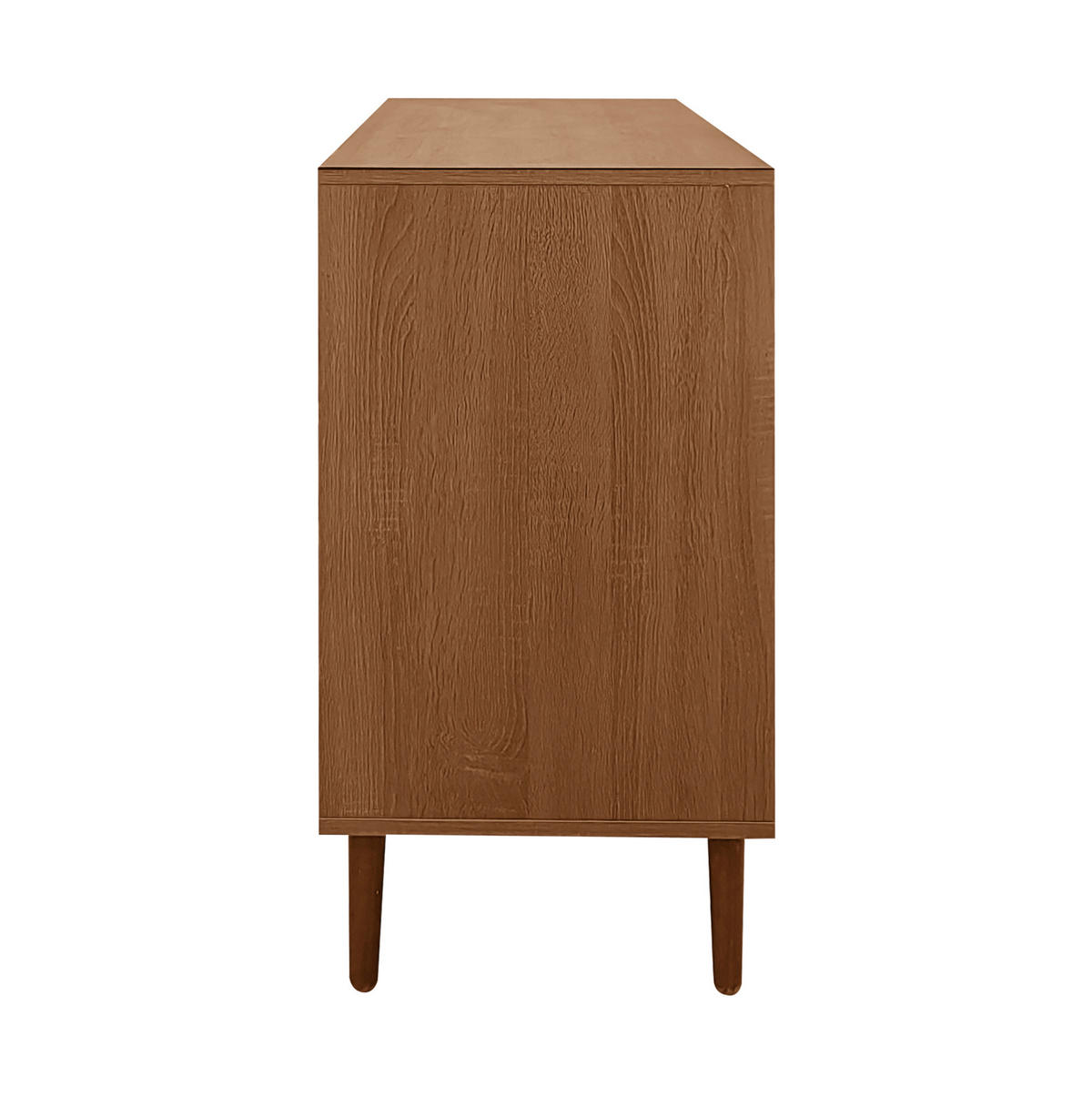 SIDEBOARD 130/40/75,5 cm Holzfarbe aus Spanplatte mit Rattantüren - Eichefarben, Holzwerkstoff (130/75.5/40cm) - OKWISH