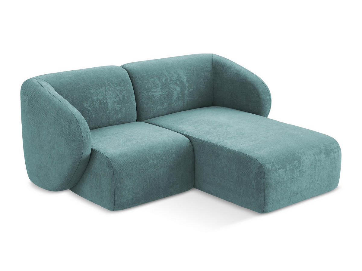 ECKSOFA Bouclé Stoff Grau - Schwarz/Grau, Holzwerkstoff/Kunststoff (251/251cm) - Makamii