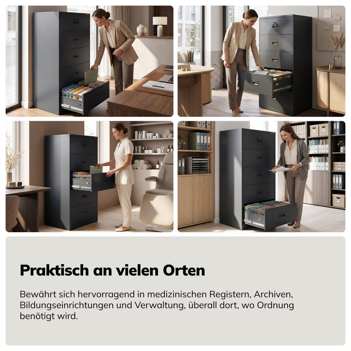 AKTENSCHRANK aus Metall SARA XL V5 162x90x60 cm - Anthrazit, Metall (90/162/60cm) - Jan Nowak