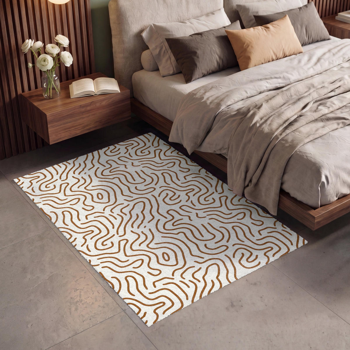 KOBERCE - Minimalistický - Vzor - Terakota - 120x180 cm - hnedá, textil/plast (120/0.4cm) - OnlyWow