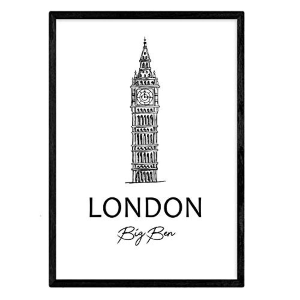 POSTER Städte Denkmäler London Big Ben A3 Rahmenlos - Klar, Papier (29.7/5/42cm) - Nacnic