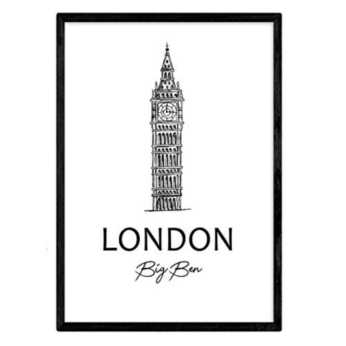 POSTER Städte Denkmäler London Big Ben A3 Rahmenlos - Klar, Papier (29.7/5/42cm) - Nacnic