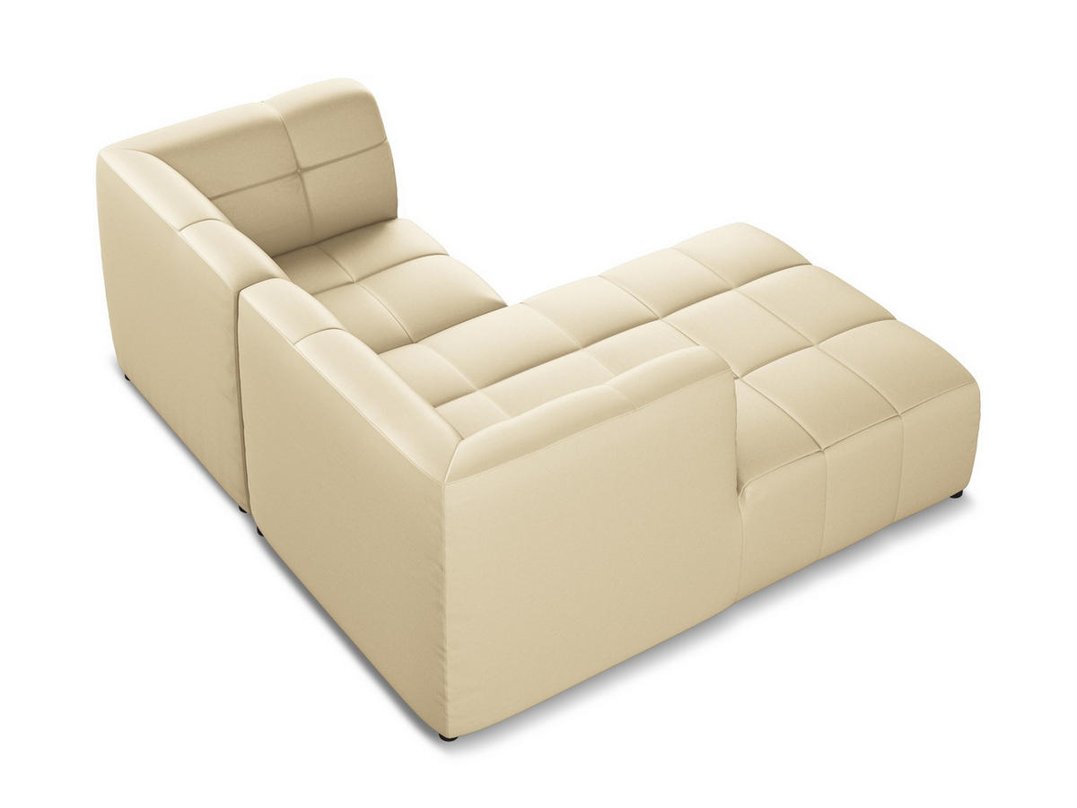 ECKSOFA Links Kunstleder Beige - Beige/Schwarz, Holzwerkstoff/Kunststoff (191/175cm) - Makamii