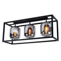 LED DECKENLEUCHTE Blacky Metall Schwarz Glas - Schwarz, Glas (77.5/25/32.5cm) - Globo Lighting