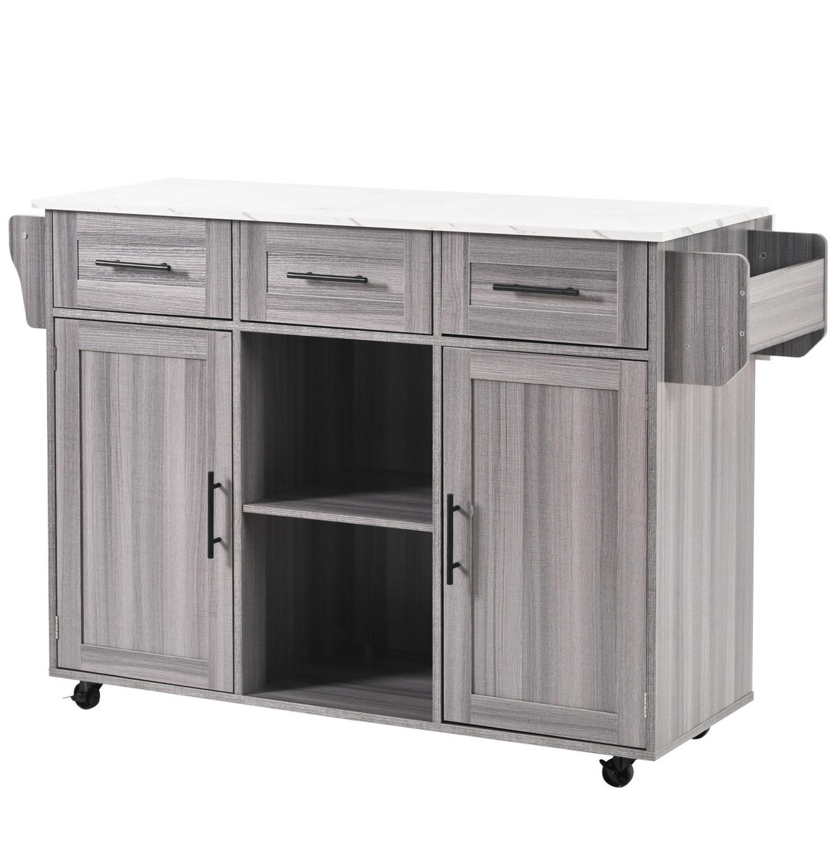 SERVIERWAGEN mit klappbarer Tischplatte 139 x 46(71) x 91,5 cm Grau MDF - Grau, Holz (46/91.5/139cm) - Beauniv