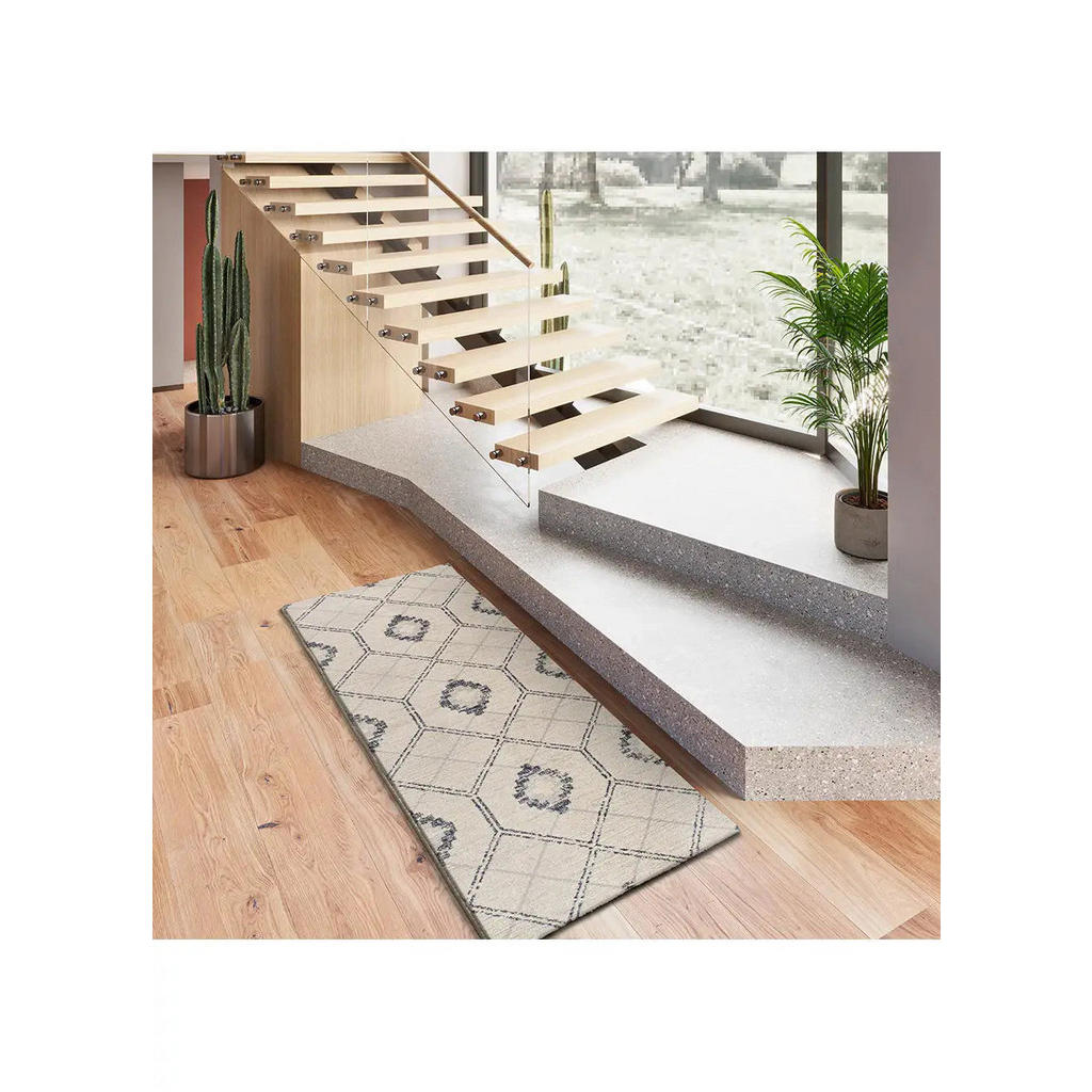 Thumbnail - Atticgo Webteppich, Blau, Beige, Textil, Grafikmuster, Rechteckig, 80x200 cm, Oeko-Tex® Standard 100, antistatisch, für ...