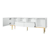 TV-SCHRANK 165/36/55 cm weiß mit goldenen Akzenten und 2 Schubladen - Weiß, Holzwerkstoff (165/55/36cm) - OKWISH