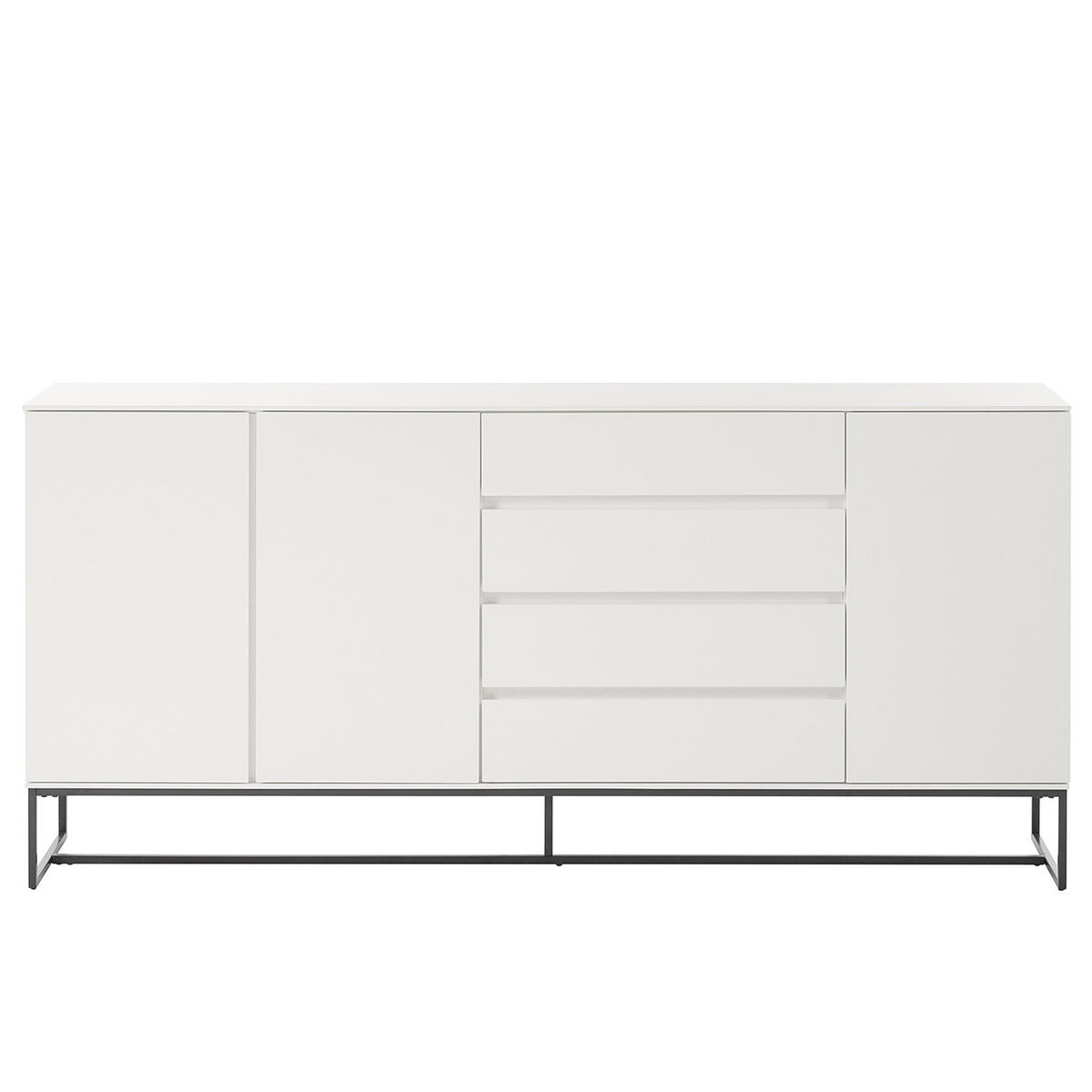 SIDEBOARD - Schwarz/Weiß, Holzwerkstoff/Metall (186/86/40cm) - home24