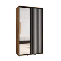 SCHWEBETÜRENSCHRANK 235,2/140/45 2-türig - Schwarz/Weiß, Holz/Metall (140/235/45cm) - Abiks Möbel