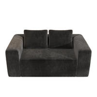 2-SITZER SOFA Cord Schwarz - Schwarz, Textil (160/58/88cm) - WISHDOR