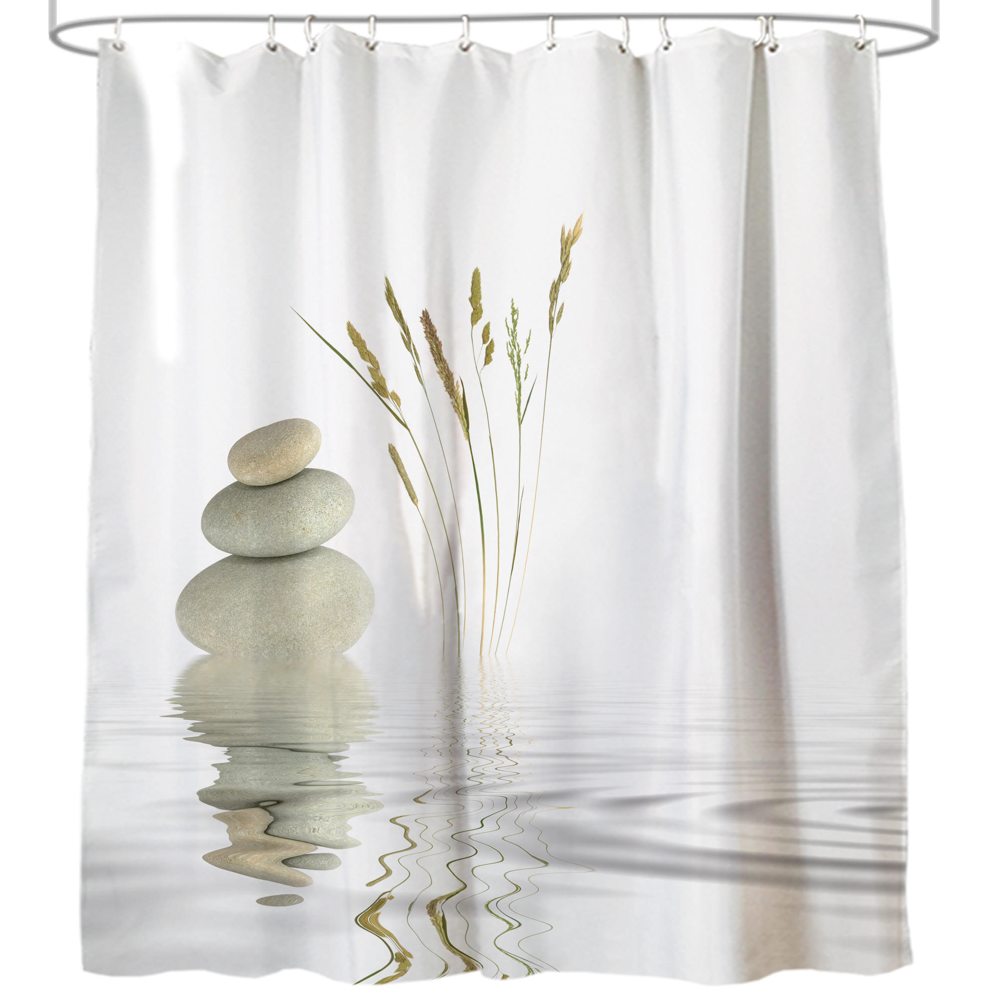 DUSCHVORHANG Balance 180 x 200 cm - Beige, Textil (180/200cm) - Sanilo