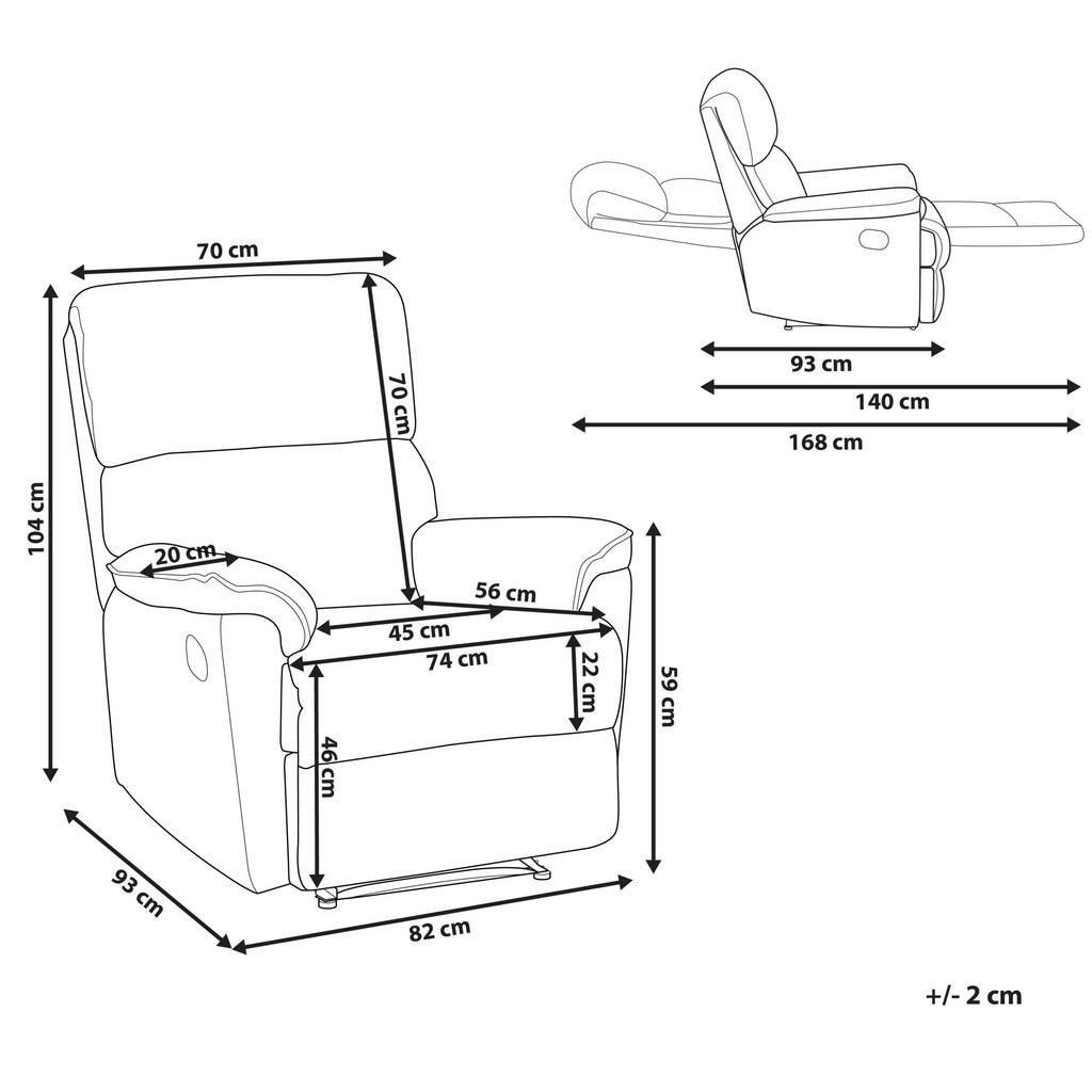 Thumbnail - Beliani Sessel, Braun, Textil, 82x104x93 cm, Wohnzimmer, Sessel, Relaxsessel