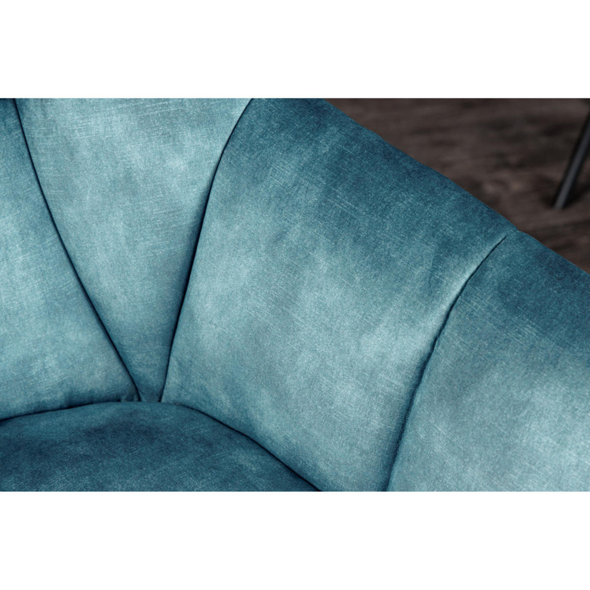 STUHLL PAPILLON Samt Petrol, Schwarze - Blau/Petrol, Textil (65/83/66cm) - riess-ambiente