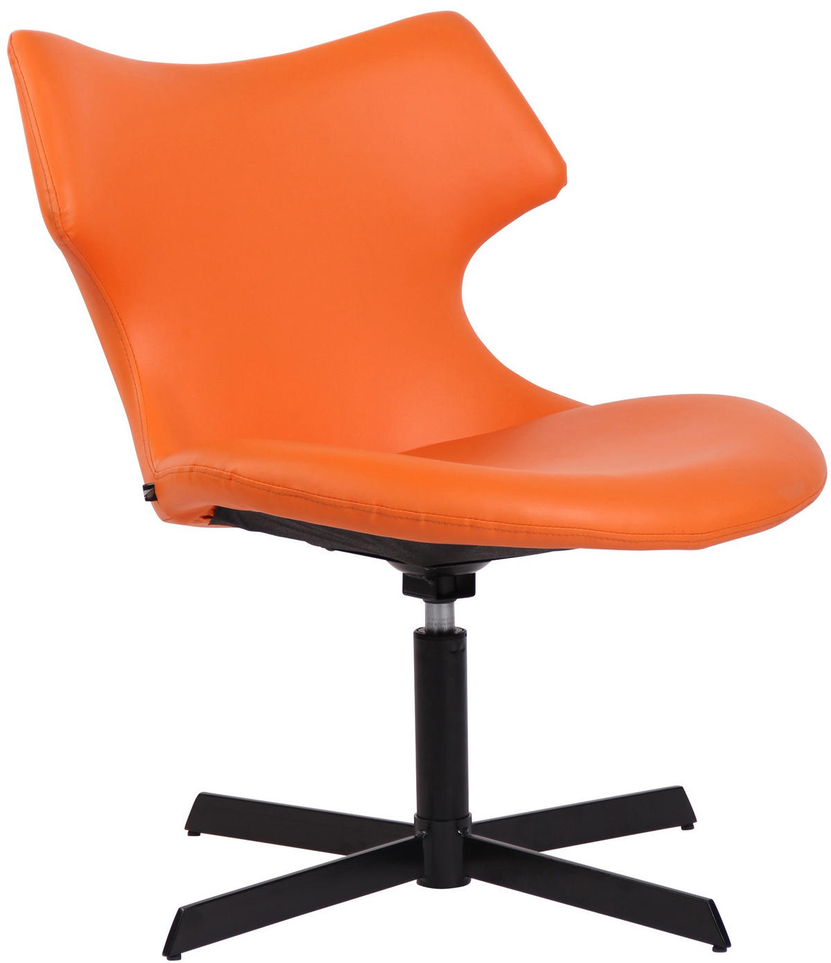 DREHSTUHL Lederlook orange - Schwarz/Orange, Textil/Metall (65/79/69cm) - CLP