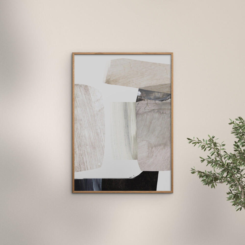 POSTER mit Rahmen Dan Hobday - Clay - Eichefarben/Naturfarben, Holz/Papier (70/100/2cm) - Poster&Frame
