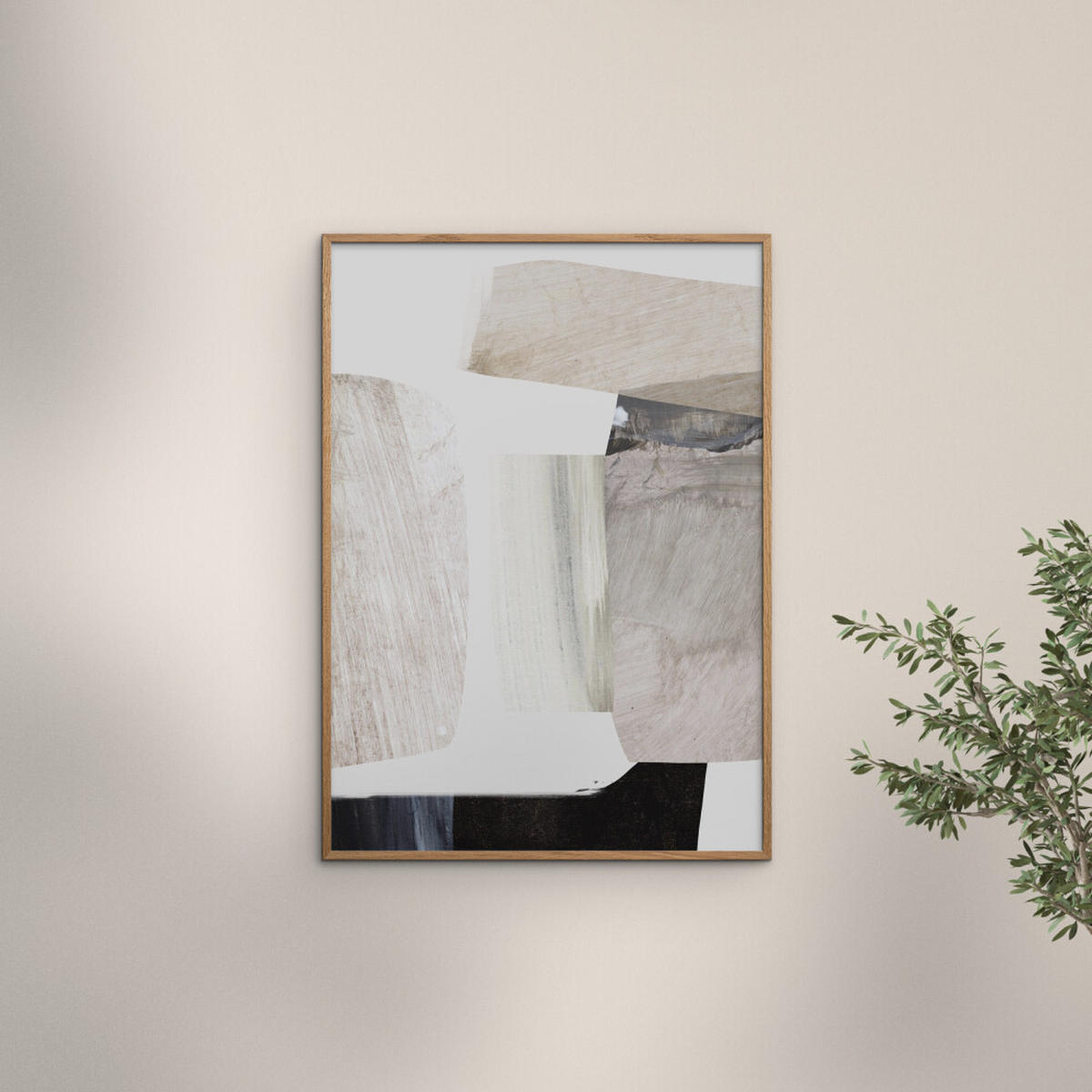 POSTER mit Rahmen Dan Hobday - Clay - Eichefarben/Naturfarben, Holz/Papier (70/100/2cm) - Poster&Frame