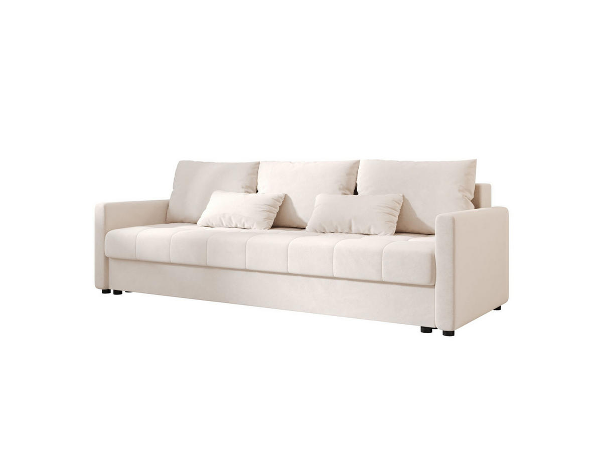 SOFA MOS mit Schlaffunktion ITAKA 16 mit Stauraum - Creme, Textil (84/72/220cm) - Bedante