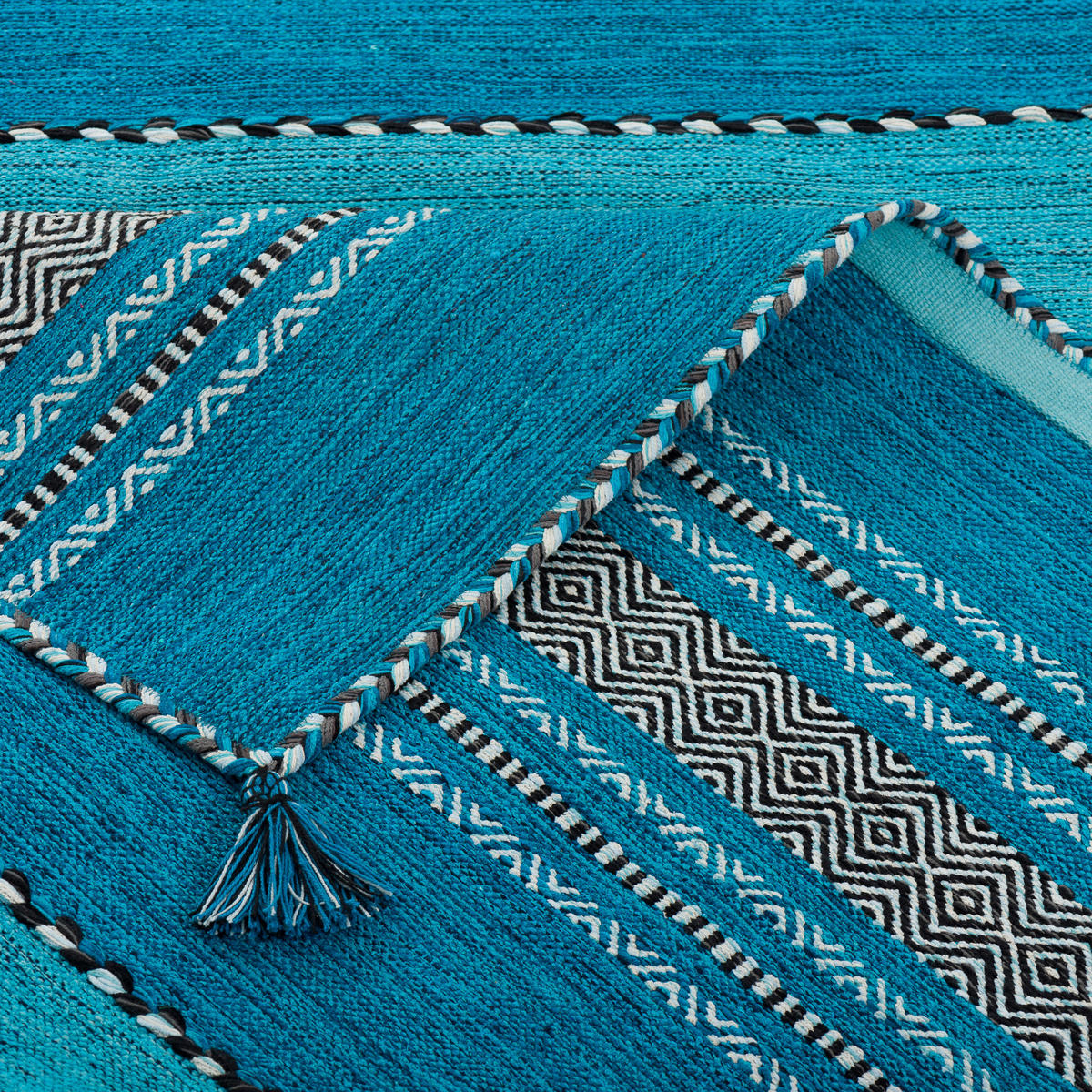 NATUR TEPPICH KELIM NAVARRO - Türkis, Textil (120/180cm) - Pergamon