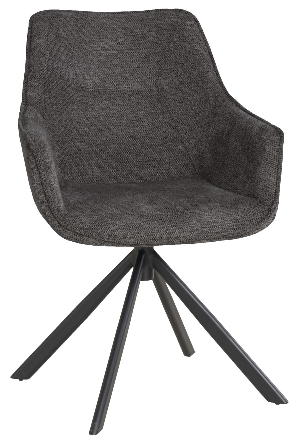 ESZIMMERSTÜHLE San Carlo 6er-Set - Schwarz/Grau, Textil/Metall (57/87/67cm) - Mr. Deko