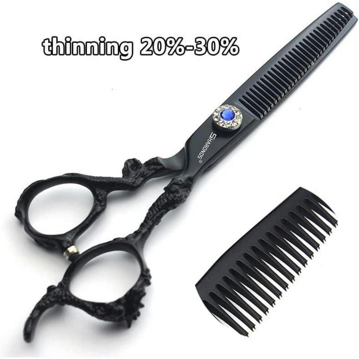 FRISEURSCHEREN Set 7+6 Zoll Edelstahl - Schwarz, Metall (6/1/17.7cm)