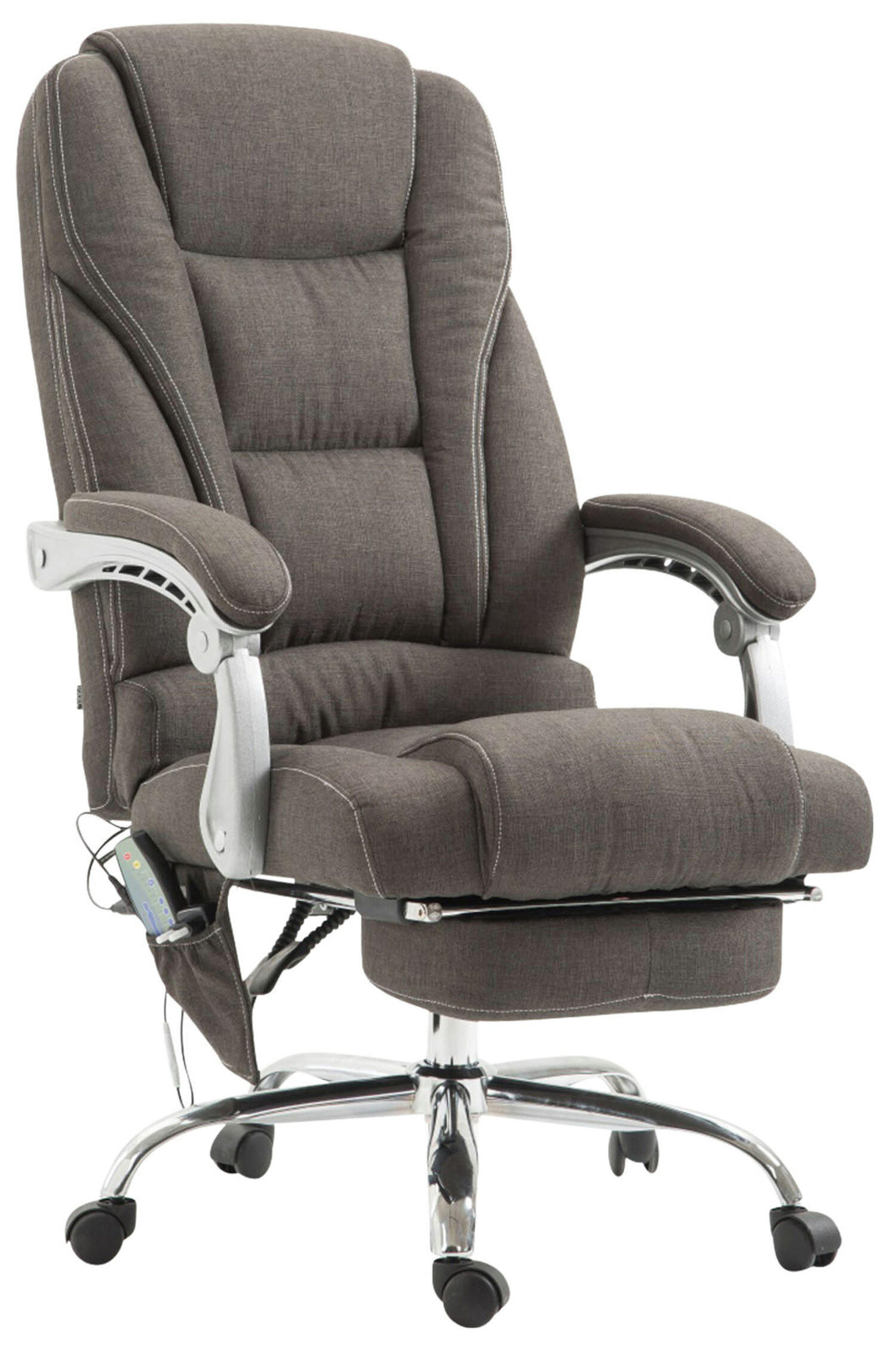 BÜROSTUHL Pacira, Stoff mit Massagefunktion Dunkelgrau - Dunkelgrau, Textil/Metall (68/127/64cm) - TPFLiving