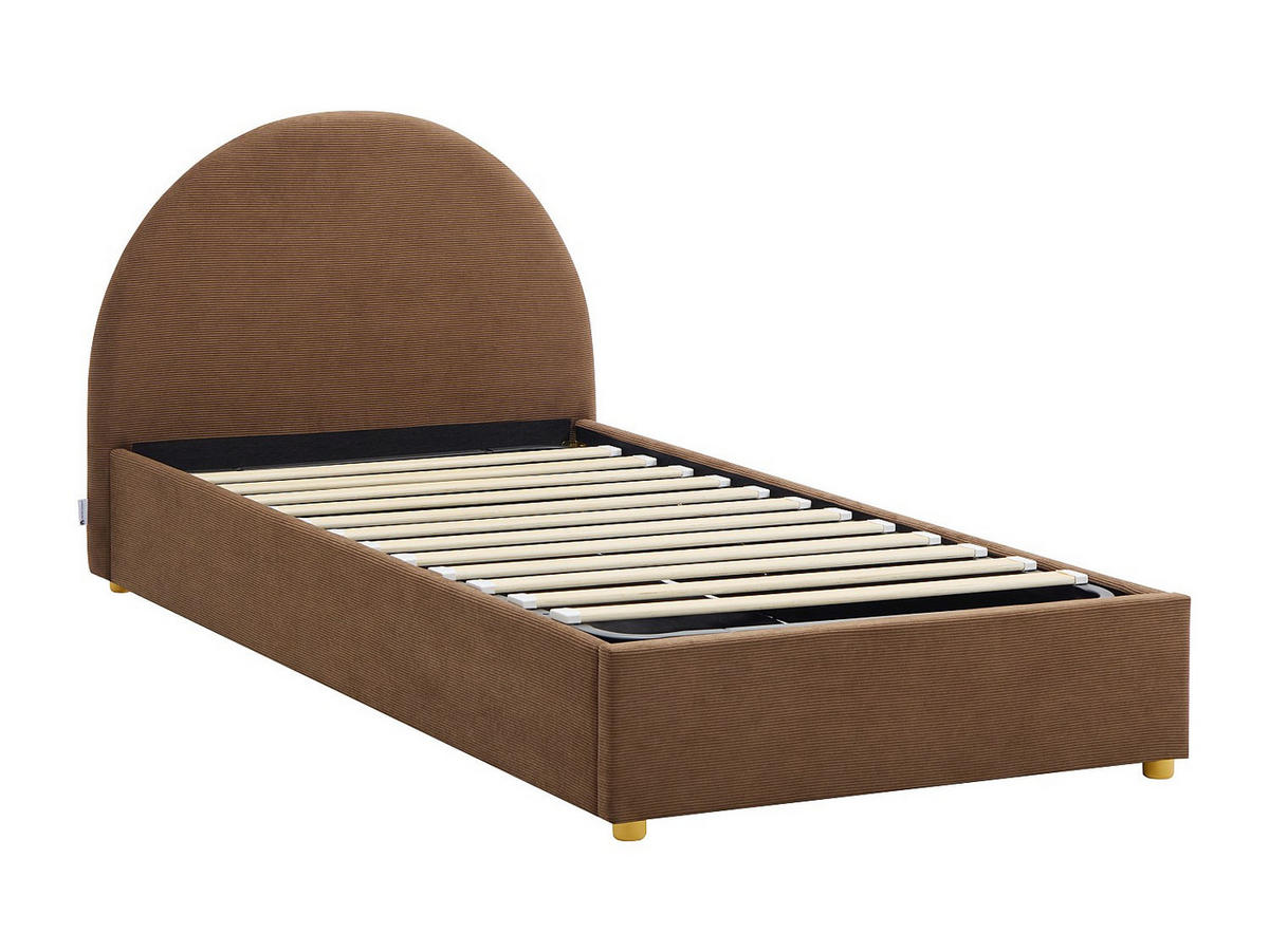 BETT mit Bettkasten - 1 Person - samt - braun Lirimo - Braun, Textil (90/190cm) - Vente-Unique
